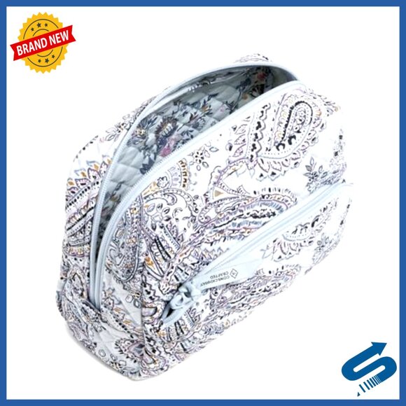 Large Cotton Cosmetic Bag Organizer Travel Must Have Chic Spacious - Picture 2 of 4